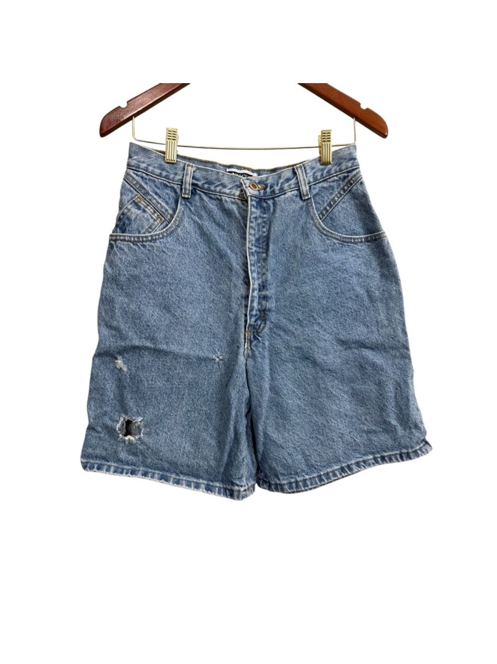 Vintage Nuovo County Seat Denim Shorts, Size M, Light Blue